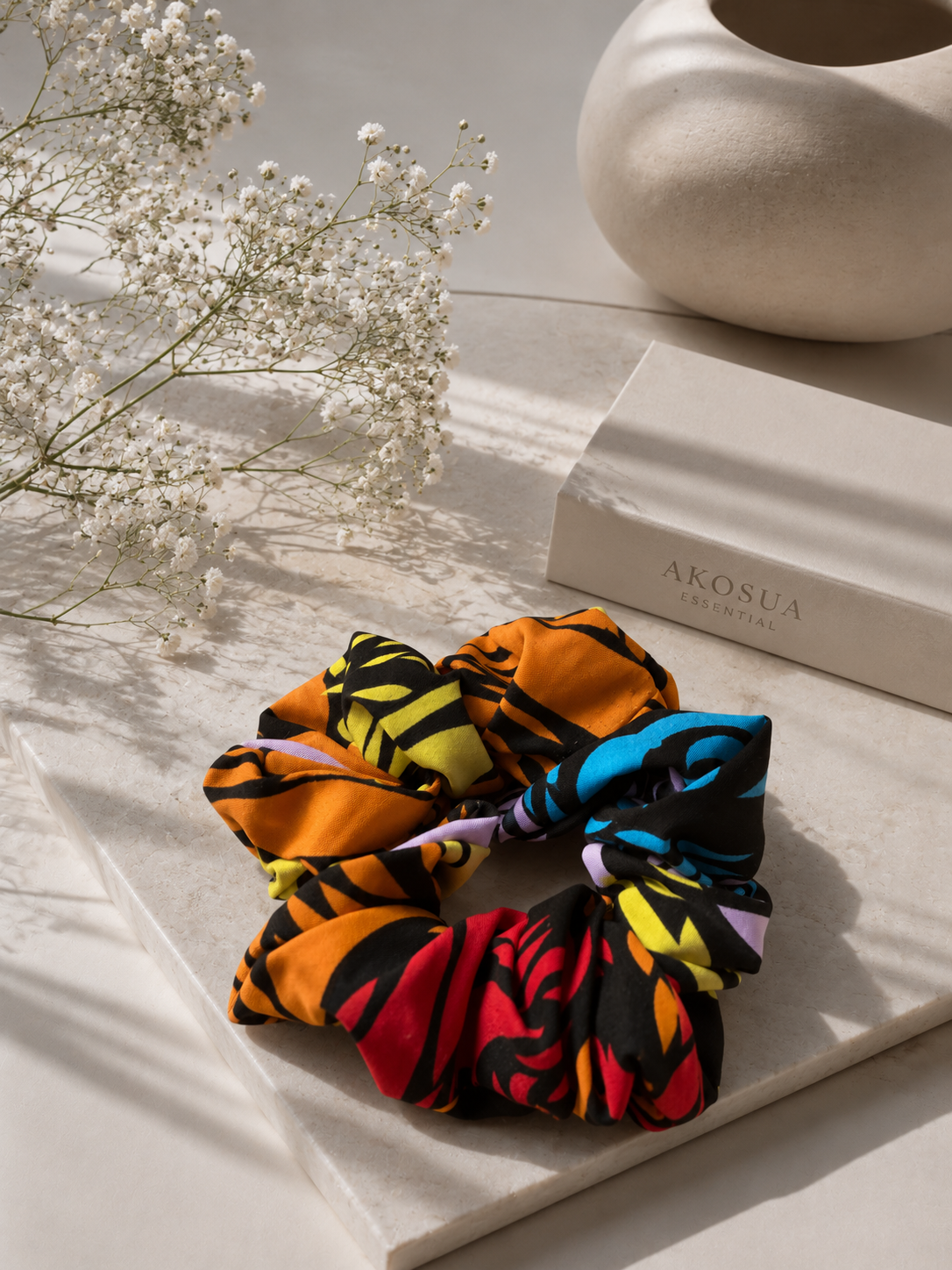 Ručně vyráběná scrunchie | Rainbow Zebra