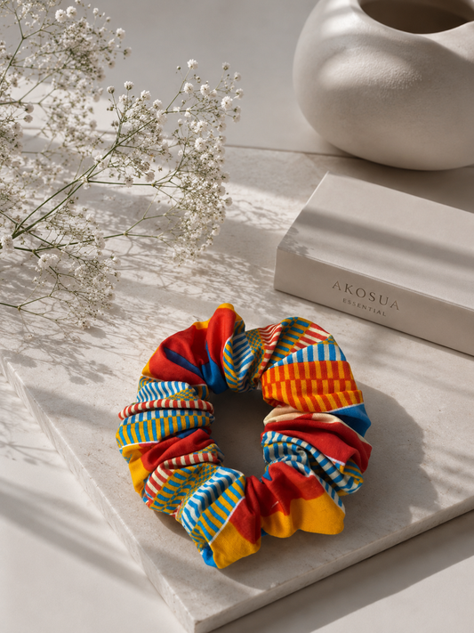Ručně vyráběná scrunchie | Sunburst Kente